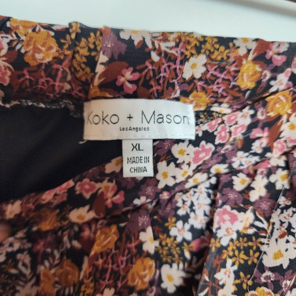 Koko + Mason Los Angeles Women's Ruffle Floral Mini Skirt Large - Picture 4 of 6
